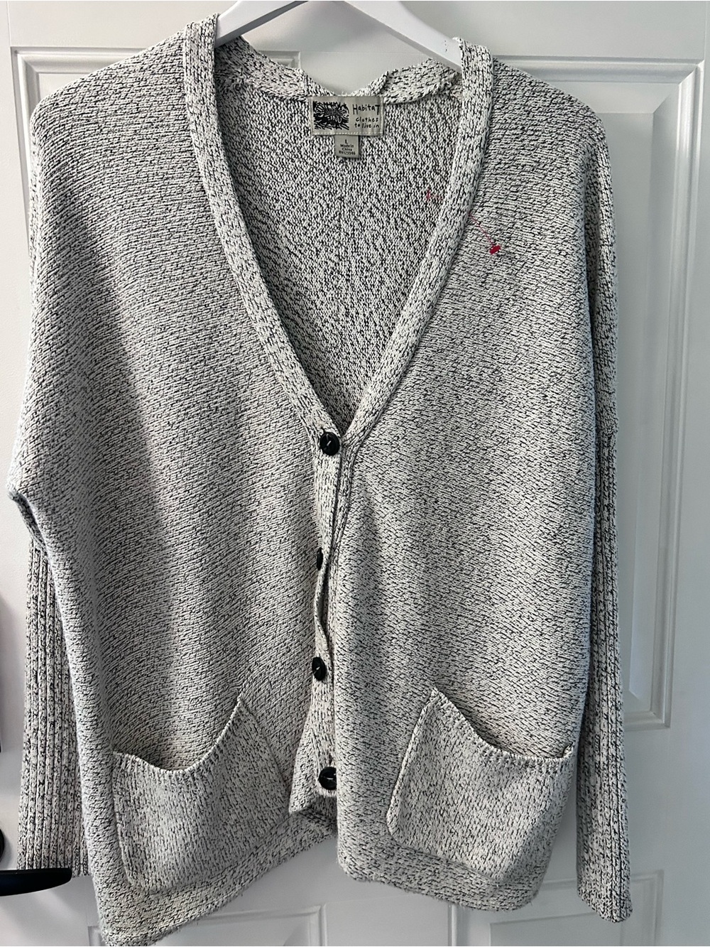 Habitat Women’s Gray Marled Button Cardigan with Front Pockets